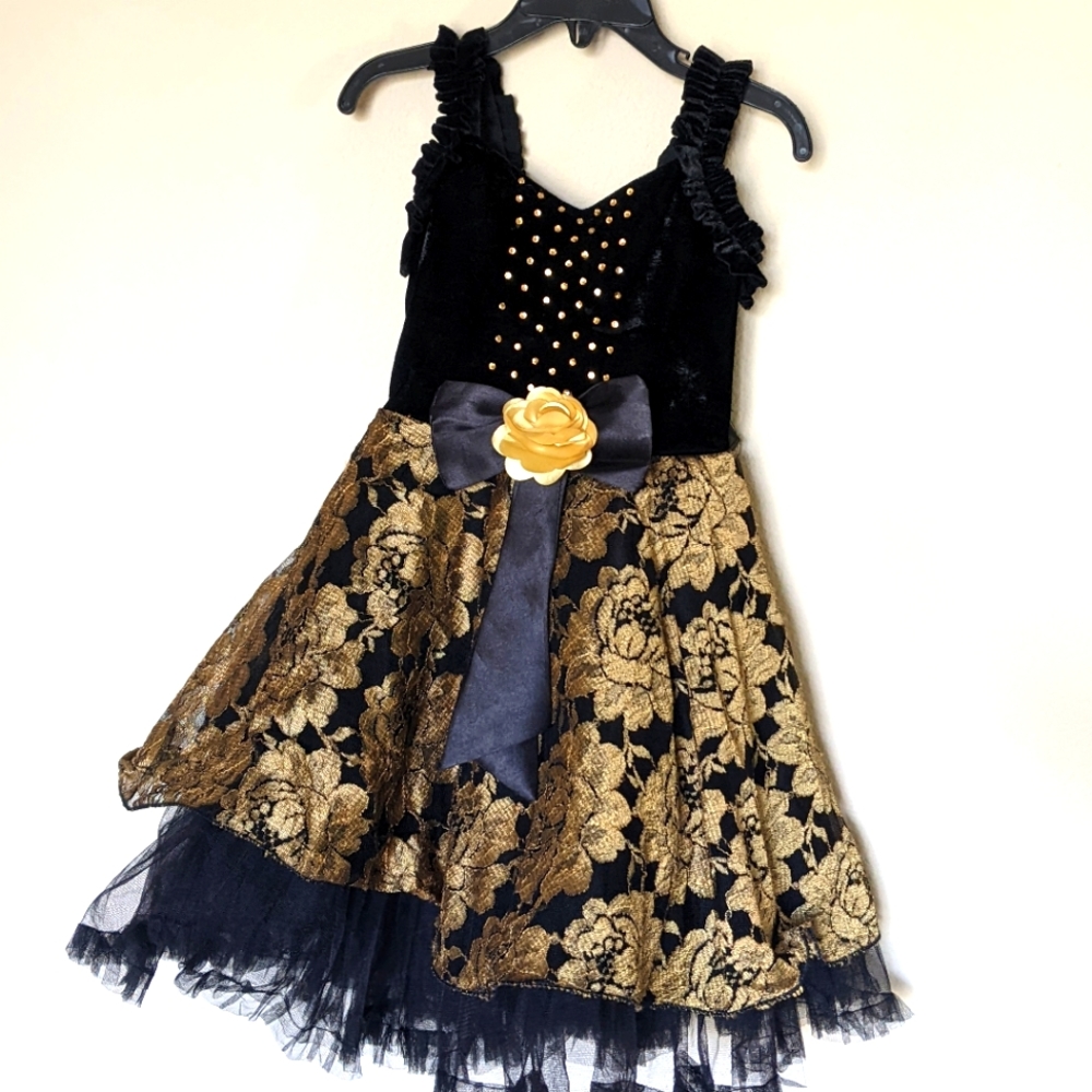 Golden black Dress
